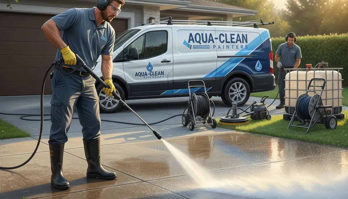 Concrete pressure cleaning for driveways and patios in Chattanooga, TN by Chattanooga Paint Pros