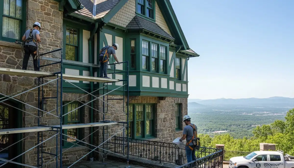 Professional painters in Chattanooga, TN applying interior house paint for a local home improvement project